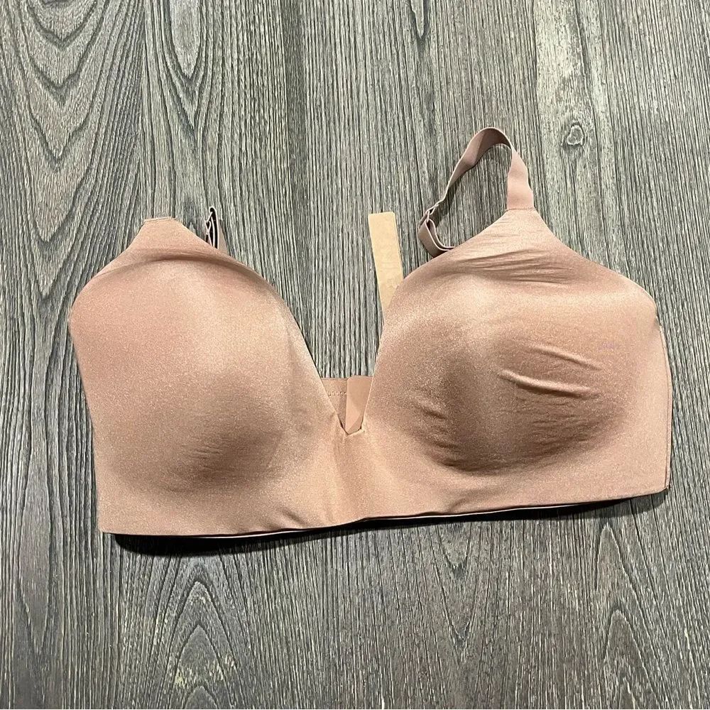 NWT Skims Wireless Form T Shirt Demi Bra Plunge Neckline Lined Sienna Size 40DD